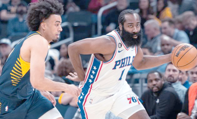 步行者险胜福建队，哈登带队取胜